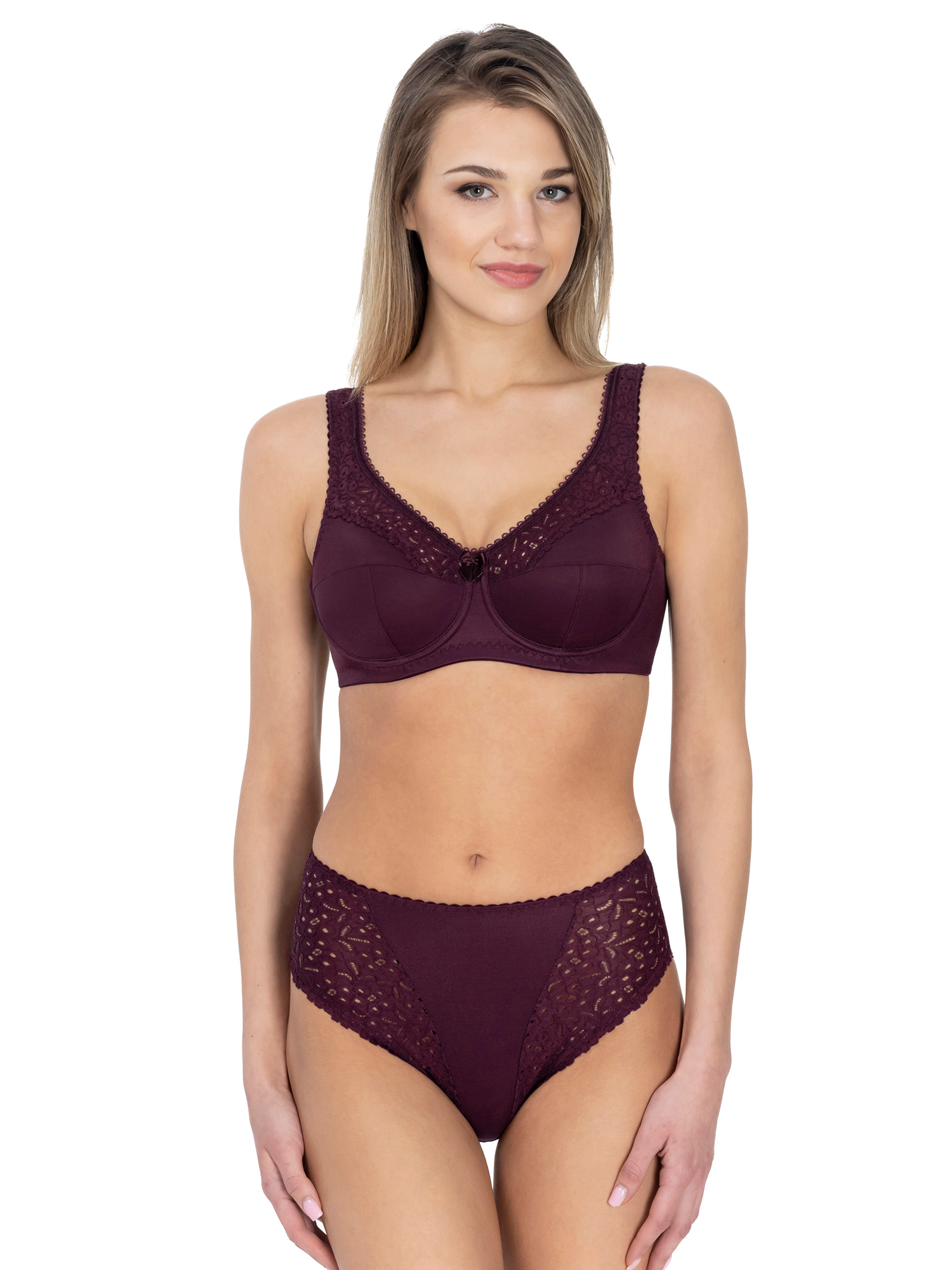 Lauma, Purple Non-padded Underwired Bra, On Model Front, 02131