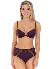 Lauma, Burgundy High Waist Panty, On Model Front, 09L51