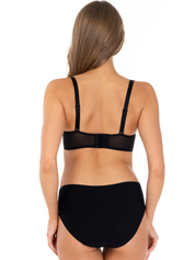 Lauma, Black Embroidered Lace Balconette Bra, On Model Back, 11L30