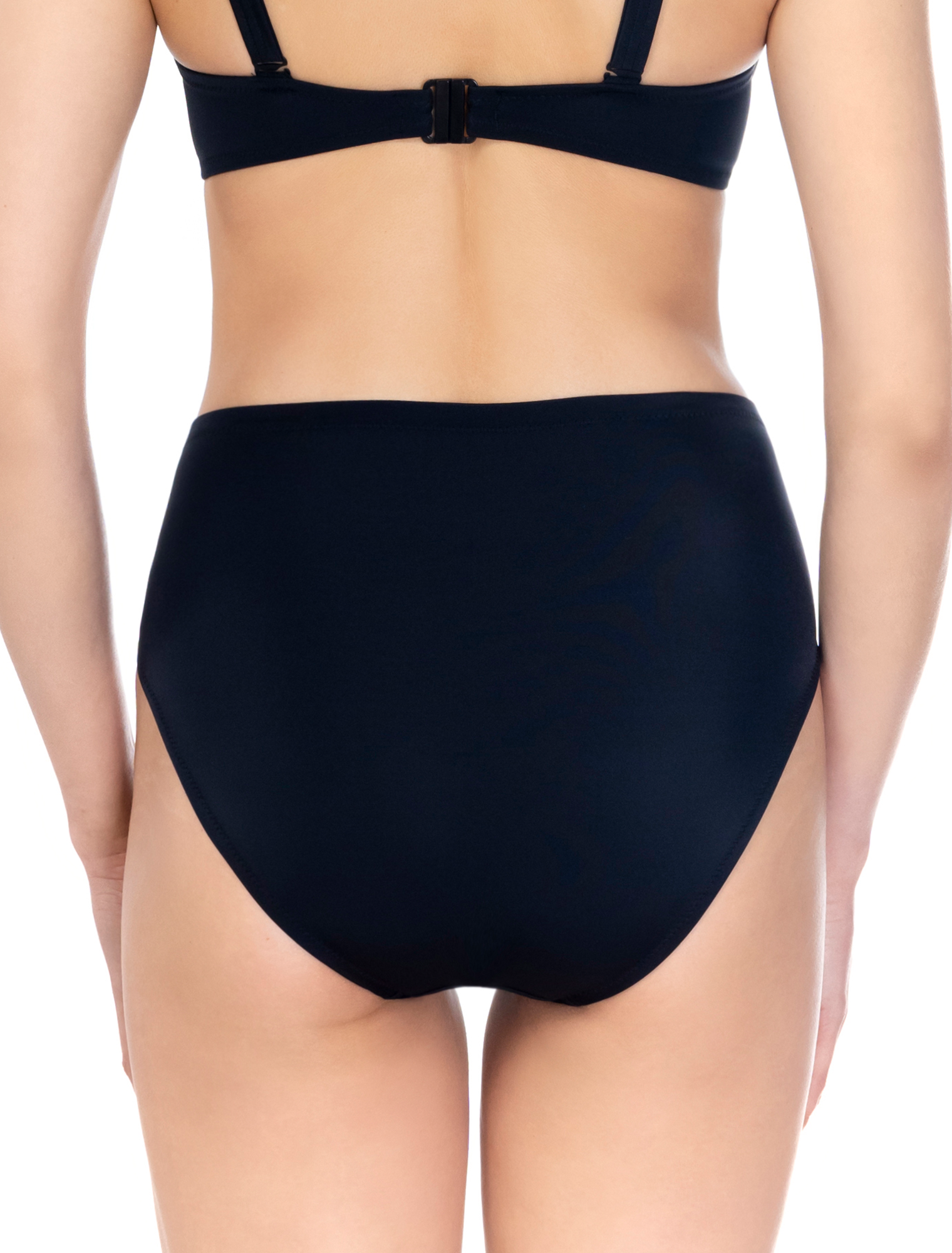 Lauma, Black High Waist Bikini Bottom, On Model Back, 12J57
