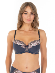 Lauma Lingerie, Half Padded Bra, With Lace, On Model Front,15L40