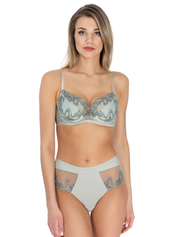 Lauma, Light Green Embroidered Lace Half-padded Bra, On Model Front, 17L40