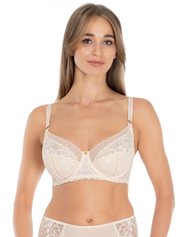 Lauma, Light Pink Non-padded Bra With Lace Trim, On Model Front, 20L20