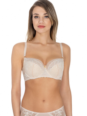 Lauma, Light Pink Half-padded Bra With Lace Trim, On Model Front, 20L40