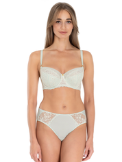 Lauma, Light Green Lingerie Set With Lace Trim, On Model Front, 20L40, 20L52