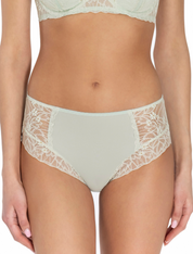 Lauma, Light Green High Waist Panty With Lace Trim, On Model Front, 20L51