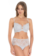 Lauma, Light Blue Non-padded Lace Bra, On Model Front, 22L20