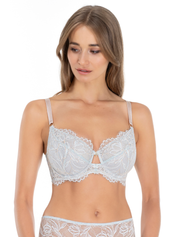 Lauma, Light Blue Non-padded Lace Bra, On Model Front, 22L20