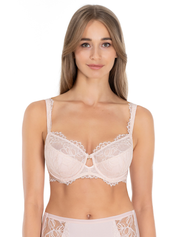 Lauma, Light Pink Half-padded Lace Bra, On Model Front, 22L40