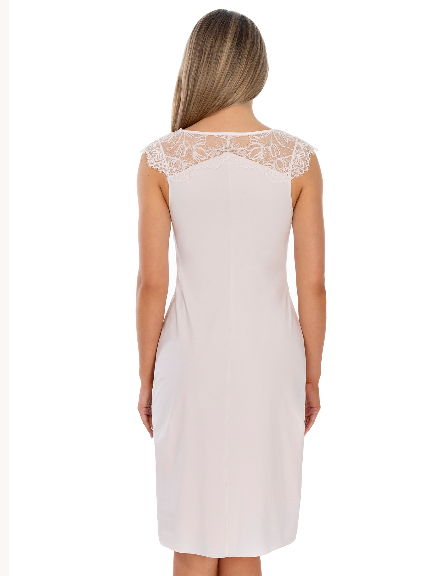 Lauma, Light Pink Nightdress With Lace, On Model Back, 22L90