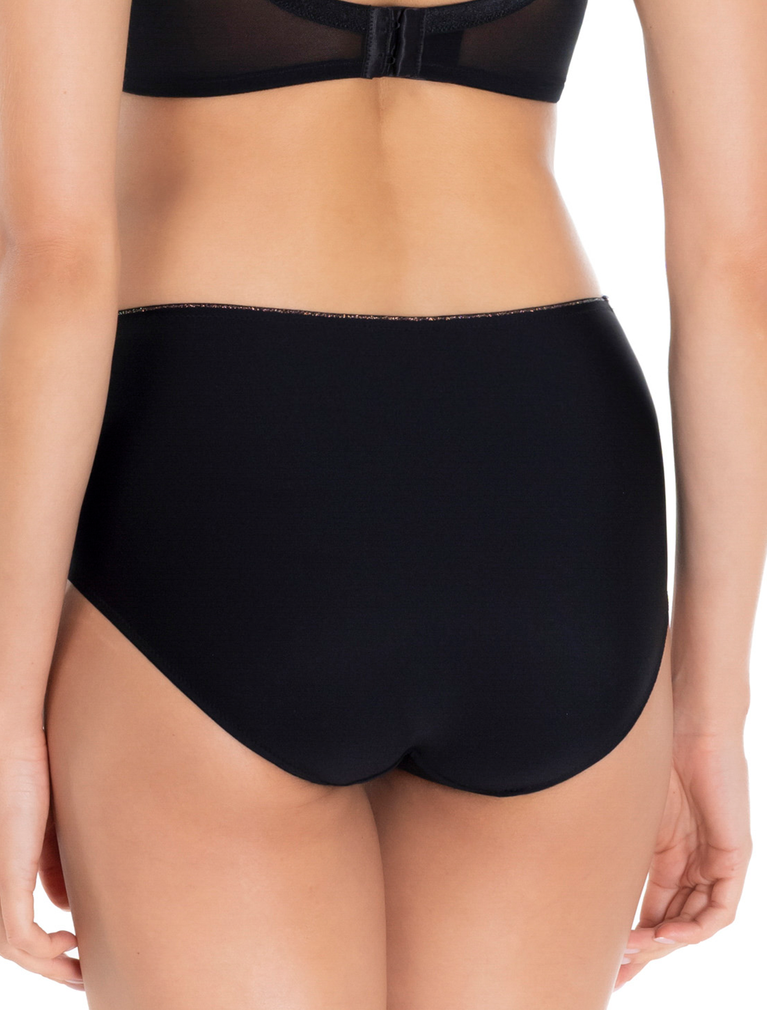 Lauma, Black High Waist Panty, On Model Back, 27L51