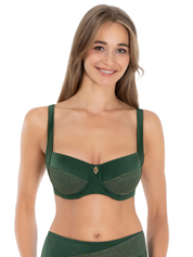 Lauma, Green Bikini Top, On Model Front, 34L20
