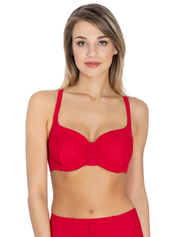 Lauma, Red Bikini Top, On Model Front, 35L31
