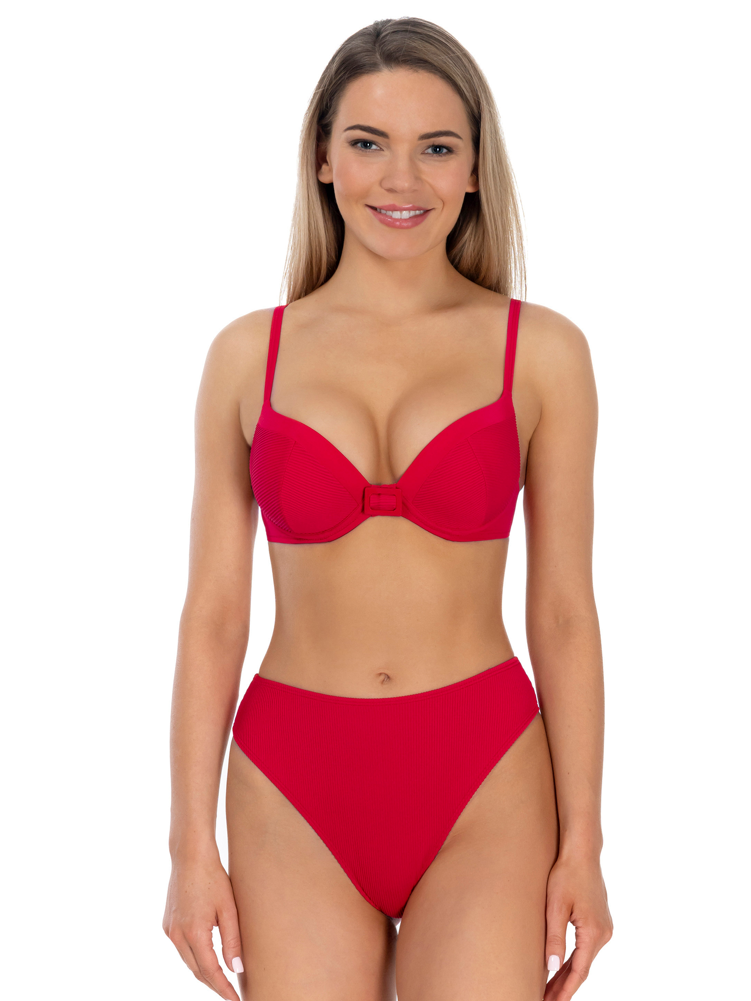 Lauma, Red Push-up Bikini, On Model Front, 35L35