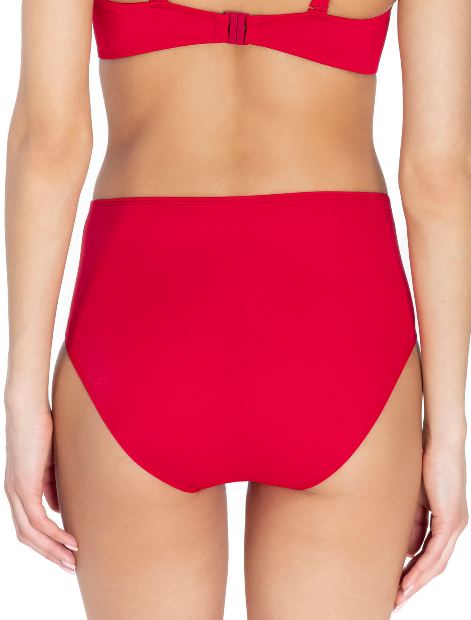 Lauma, Red High Waist Bikini Bottom, On Model Back, 35L51