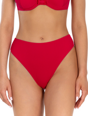 Lauma, Red Hi-cut Bikini Bottom, On Model Front, 35L60
