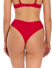 Lauma, Red Hi-cut Bikini Bottom, On Model Back, 35L60