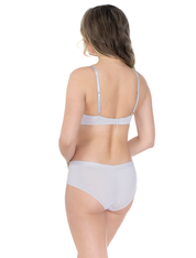 Lauma, Ligt Grey Mid Waist Shorts, On Model Back, 37K70