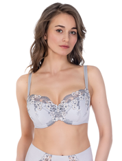 Lauma, Light Grey Half-padded Bra, On Model Front, 37K40