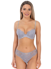 Lauma, Grey Lace Push-up Bra, On Model Front, 37L10