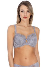 Lauma, Grey Lace Half-padded Bra, On Model Front, 37L40