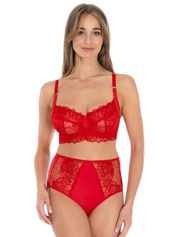 Lauma, Red Underwired Non-padded Lace Bra, On Model Front, 38L20