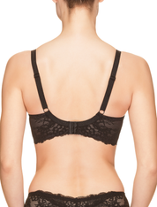 Lauma, Black Underwired Lace Bra, On Model Back, 40H22