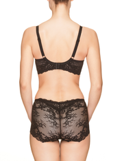 Lauma, Black Underwired Lace Bra, On Model Back, 40H22