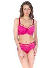 Lauma, Pink Lace Push-up Bra, On Model Front, 44K16