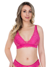 Lauma, Pink Lace Bralette Bra, On Model Front, 44K22