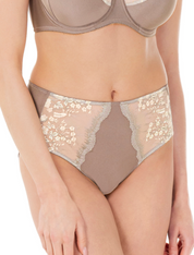 Lauma Lingerie, High Waist Panty, With Lace, On Model Front, 48L51