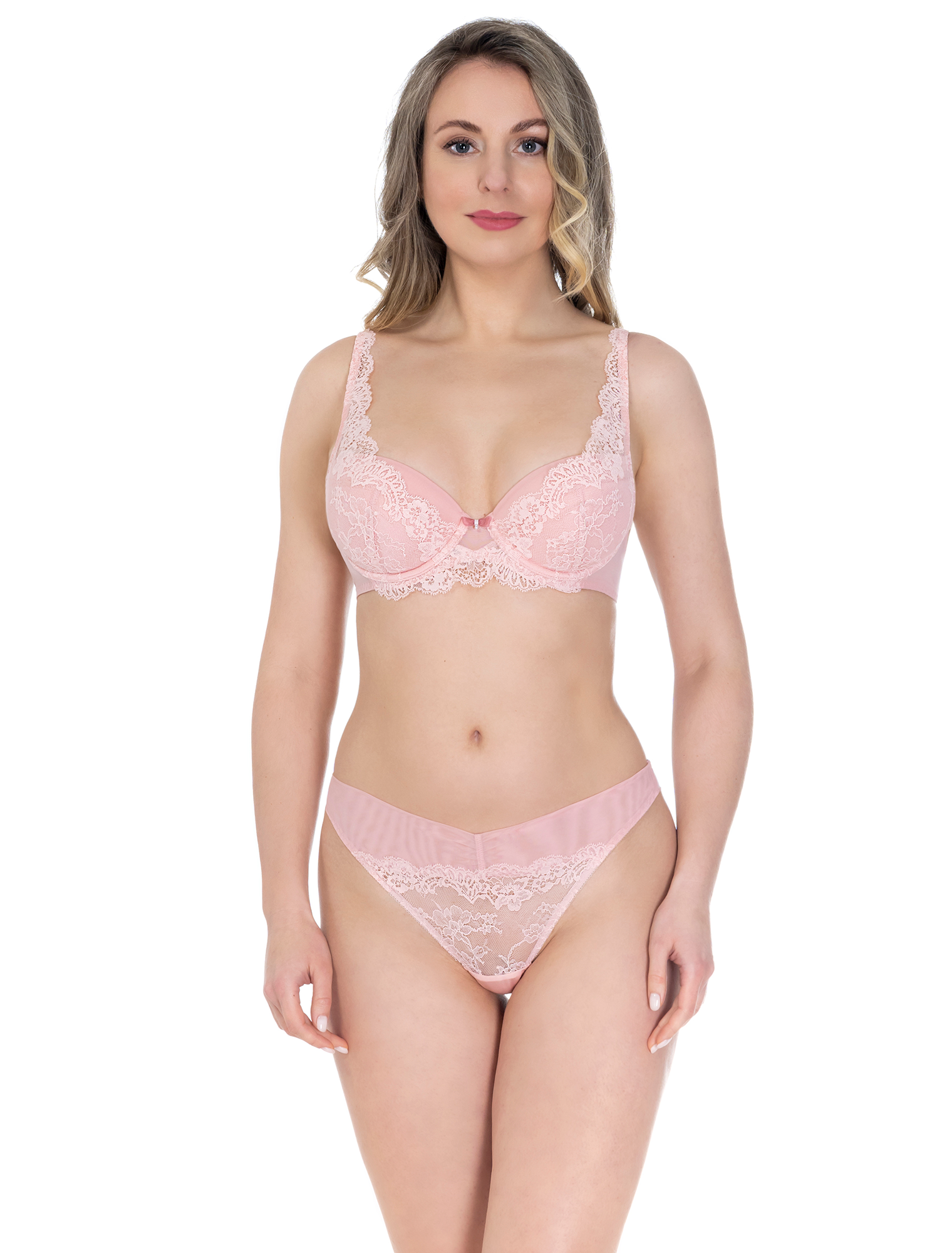 Lauma, Light Pink Push-up Bra, On Model Front, 53K10
