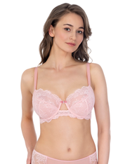 Lauma, Light Pink Lace Non-padded Bra, On Model Front, 53K20