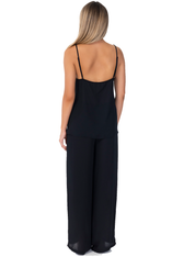 Lauma, Black Crepe Chiffon Pyjama Top, On Model back, 57K90