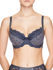 Lauma, Blue Half-padded Bra, On Model Front, 58H40
