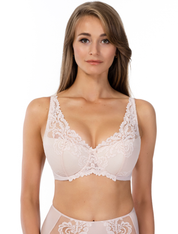 Lauma, Beige Lightly Padded Lace Bra, On Model Front, 58K30