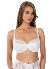 Lauma, Ivory Half-padded Lace Bra, On Model Front, 69K40