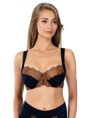 Lauma, Navy Non-padded Underwired Bra, On Model Front, 70K20