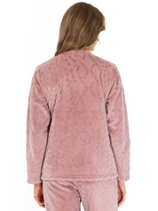 Lauma, Pink Fleece Pyjama Top, On Model Back, 72D35