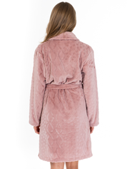 Lauma, Pink Fleece Robe, On Model Back, 72D40