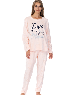 Lauma, Light Pink Fleece Pyjama, On Model Front, 72D55
