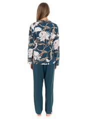 Lauma Lingerie, Printed Viscose Pyjama Set, On Model Back, 72D24, 72D66