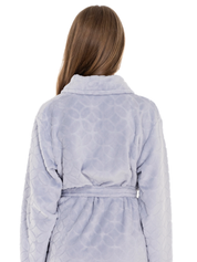 Lauma, Light Blue Fleece Robe, On Model Back, 72D70
