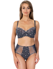 Lauma, Dark Grey Underwired Non-padded  Bra, On Model Front, 78K20