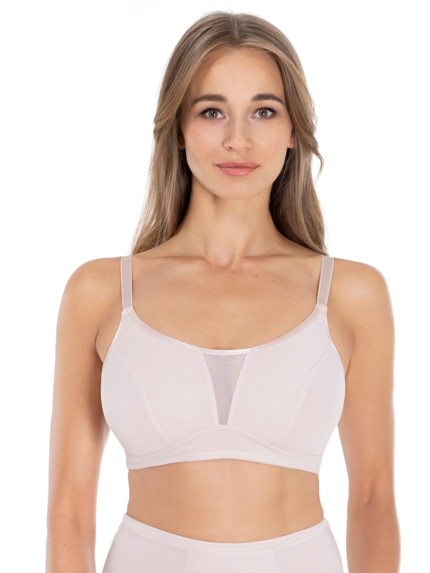 Lauma, Beige Non-wired Non-padded Bra, On Model Front, 79400
