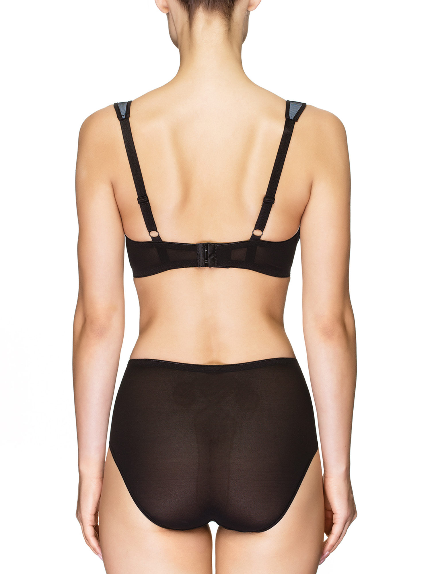 Lauma, Black Padded Bra, On Model Back, 81H40