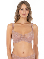 Lauma, Hazy Pink Non-padded Underwired Lace Bra, On Model Front, 97K20