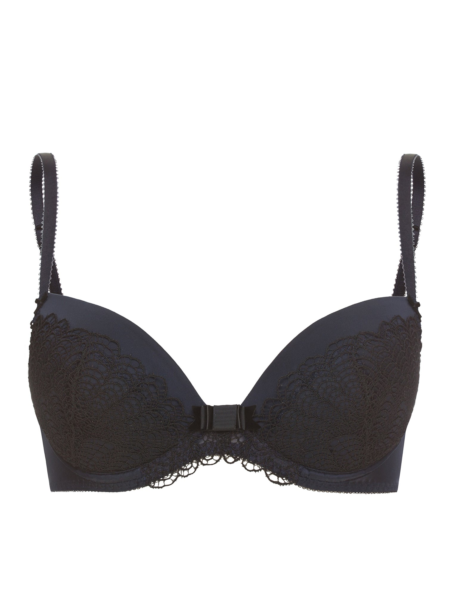 Lauma, Dark Blue Push Up Bra, On Model Front, 02H11