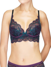 Lauma, Violet Lace Push Up Bustier Bra, On Model Front, 03J11