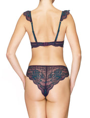 Lauma, Violet Lace Push Up Bra, On Model Back, 03J12